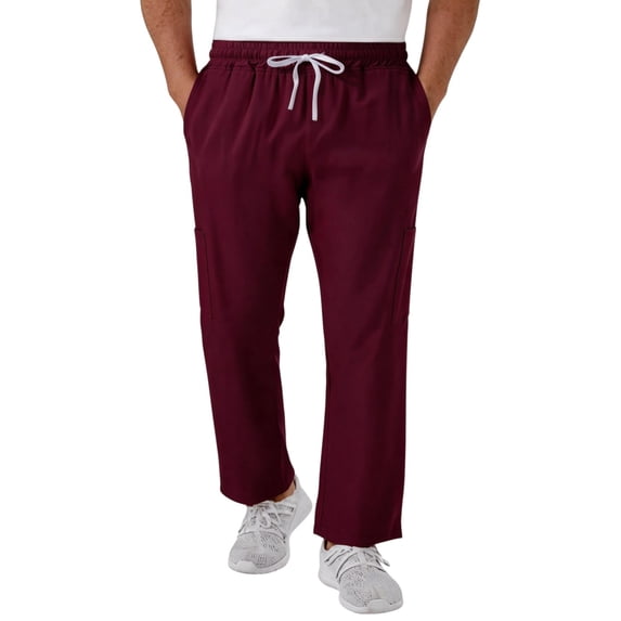 Scrub Pants for Men Drawstring Cargo Medical Uniform Straight Leg Nursing Scrub Bottoms