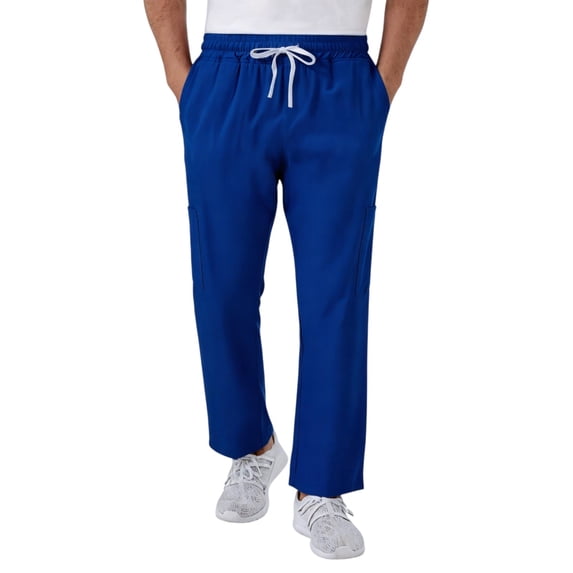 Scrub Pants for Men Drawstring Cargo Medical Uniform Straight Leg Nursing Scrub Bottoms