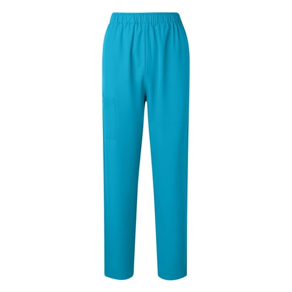 Scrub Pants for Women Pull-On Elastic Waist Medical Uniform Pants Loose Straight Leg Scrub Pant with Pockets