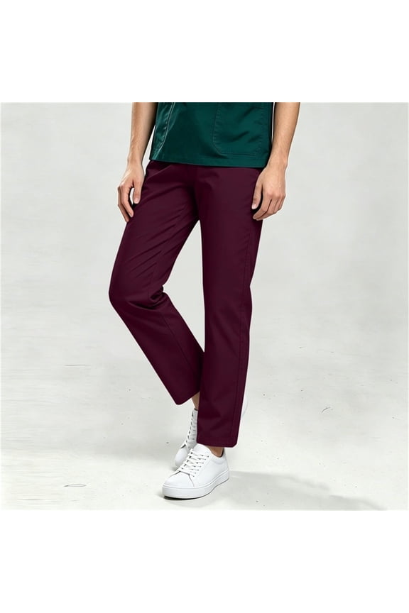 Scrub Pants for Women with Flare Leg Fade Resistant Durable & Easy Care Fabric Womens Work Pants