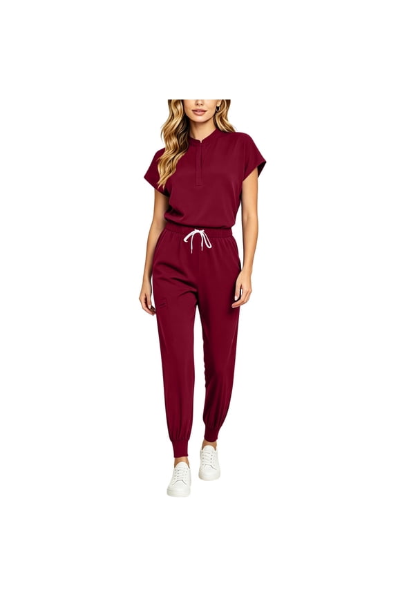 Scrub Set for Women - Top & Jogger Pant With Multiple Pockets - Medium Uniform Suit