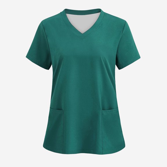 Scrub Shirts for Women V Neck Short Sleeve Maternity Tops Nurse Scrubs Nurse Shirts for Women for Work Nurses Tshirts Shirts for Women, Army Green 2XL