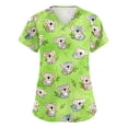 thumbnail image 1 of Scrub Shirts for Women Cute Cartoon Animals Pattern V Neck Loose Comfy Healthcare Wear With Pockets, 1 of 4