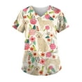 thumbnail image 1 of Scrub Shirts for Women Short Sleeve Summers Office Scrubs Ladie'S Casual Cropped, 1 of 3
