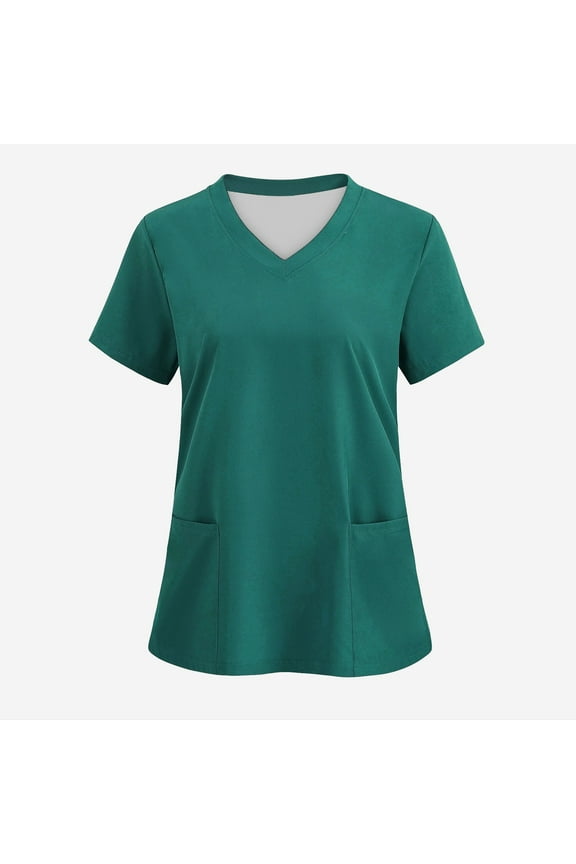 Scrub Shirts for Women V Neck Short Sleeve Maternity Tops Nurse Scrubs Nurse Shirts for Women for Work Nurses Tshirts Shirts for Women, Army Green L