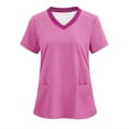 thumbnail image 1 of Scrub Shirts for Women V Neck Short Sleeve Maternity Tops Nurse Scrubs Nurse Shirts for Women for Work Nurses Tshirts Shirts for Women, Multicolor S, 1 of 3