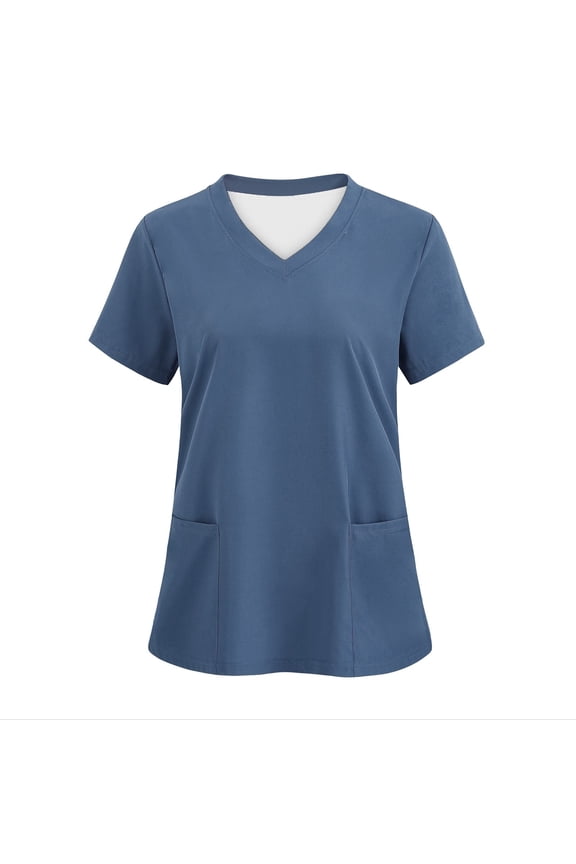 Scrub Shirts for Women V Neck Short Sleeve Maternity Tops Nurse Scrubs Nurse Shirts for Women for Work Nurses Tshirts Shirts for Women, Navy M