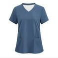 thumbnail image 1 of Scrub Shirts for Women V Neck Short Sleeve Maternity Tops Nurse Scrubs Nurse Shirts for Women for Work Nurses Tshirts Shirts for Women, Navy S, 1 of 3