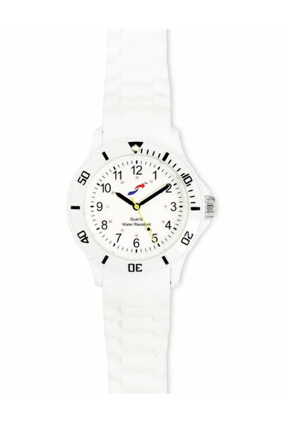 Scrub Smart Basics Nurse Watch  Easy-Read Dial, 24-Hour Quartz Movement, Water-Resistant, Medical Watch with Second Hand (White) SW-W-100