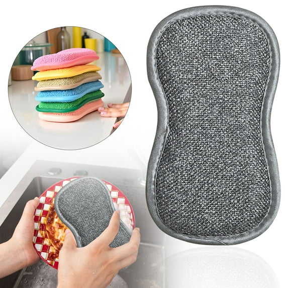 Scrub Sponges Multipurpose Kitchen 2025 New Reusable Microfiber Non-Scratch Washable Upgrade Cleaning Sponge Multipack Random Color Bradem
