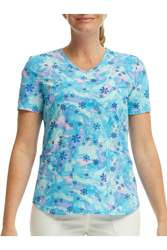 Scrub Star Women's Aurora Snowflakes Top