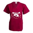 thumbnail image 1 of Scrub Top, Dog Lover, Wine, XXL, 1 of 5