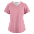 thumbnail image 1 of Scrub Top for Women – Breathable 4-Way Stretch V-Neck Top with Multiple Pockets Pink S, 1 of 4