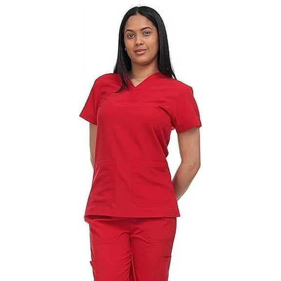 Scrub Top for Women Stretch Material Princess Seam Lightweight Medical Uniform Shirt