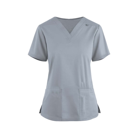 Scrub Tops V-Neck Tops with Pockets Cozyfit Scrubs for Women Grey Scrubs for Women Cozy Fit Uniforms for Women