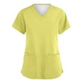 thumbnail image 1 of Scrub Tops Women Short Sleeve V-Neck Nurse Working Uniforms 2025 New Solid Color Medical Plus Size Scrub T Shirts, 1 of 5
