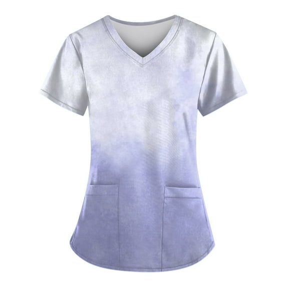 Scrub Tops Women Work Casual Crop Scrubs Womens Short Sleeve Summer with Pockets