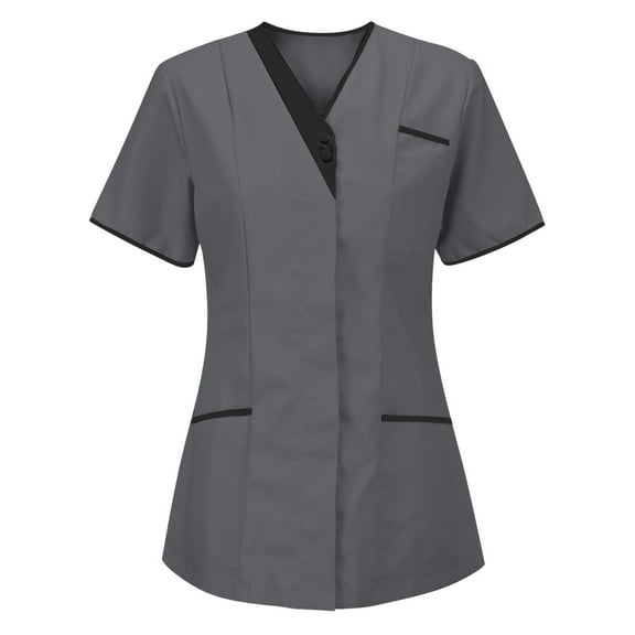 Scrub Tops for Women - Housekeeping Uniforms - Women's Lightweight Stretchy Scrubs for Cleaning Jobs Uniform