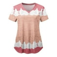 thumbnail image 1 of Scrub Tops for Women,Womens Summer Short Sleeve Casual V Neck Scrubs Tops Tie Dye Gradient Print Working Uniform Blouse Scrub Shirt with Pockets, 1 of 1