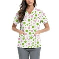 thumbnail image 1 of Scrub Women Petite,Floral Print Scrub Tops - Side Pocket Design for Nurses & Healthcare Workers - White - S, 1 of 5