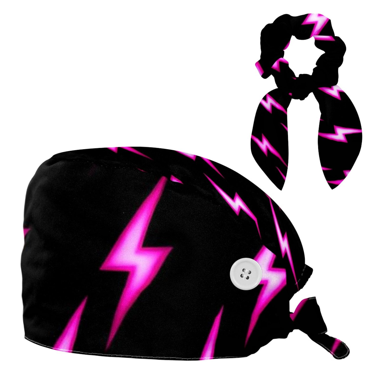 Scrub caps women,Gift hair tie，Thunder pattern，Scrub Cap,Scrub Caps Men