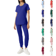 thumbnail image 1 of Scrub for Women Set Stretch Scrub Top & Jogger Pants Zipper Crew Neck Anti-Wrinkle Scrub Suit Medical Uniform Blue M, 1 of 4
