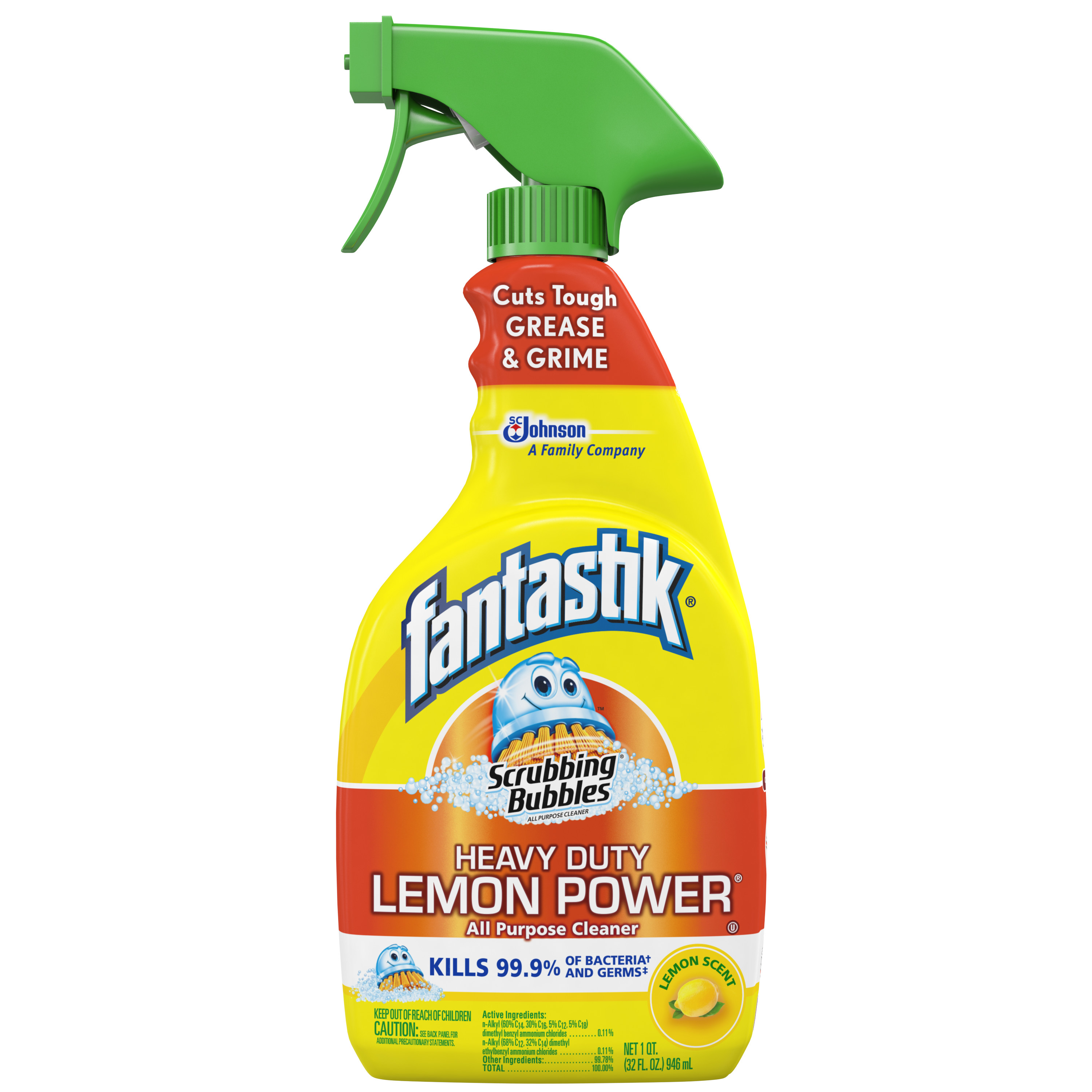 Scrubbing Bubbles All Purpose Cleaner Lemon Power with fantastik Trigger, Lemon Scent, 32 Fluid Ounces - image 1 of 4