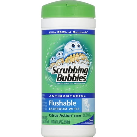 Scrubbing BubblesÂ® Antibacterial Flushable Bathroom Wipes