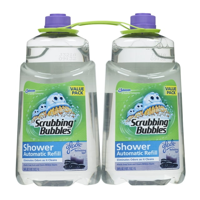Scrubbing Bubbles Auto Shower Cleaner Refill, 34 Fl Oz, (Pack of 2)