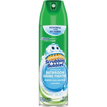 Scrubbing Bubbles Bathroom Grime Fighter Aerosol, Rainshower - Fresh Scent - 2 Count, 20 oz