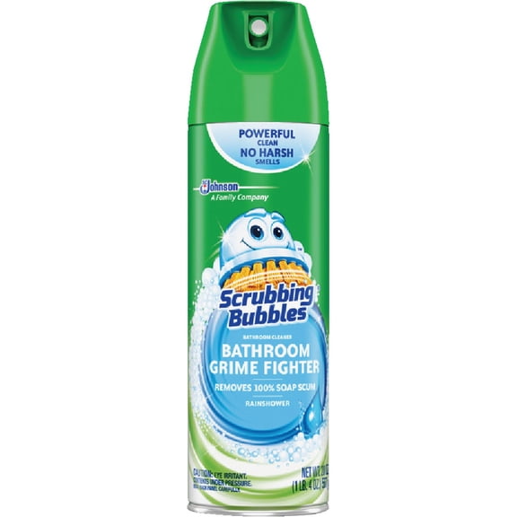 Scrubbing Bubbles Bathroom Grime Fighter Aerosol, Rainshower - Fresh Scent - 2 Count, 20 oz
