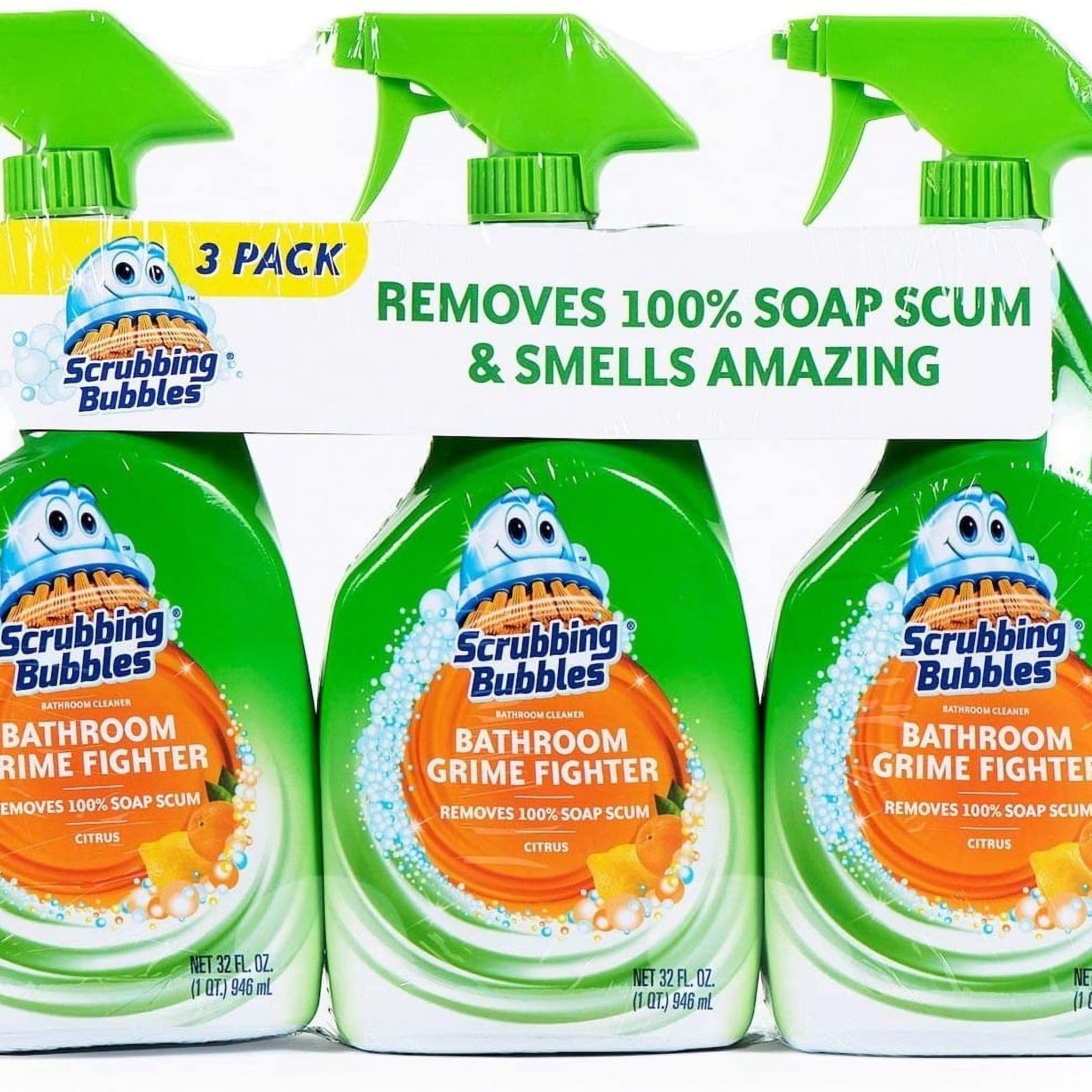 Scrubbing Bubbles Bathroom Grime Fighter Spray, Citrus, 32 Ounces Set
