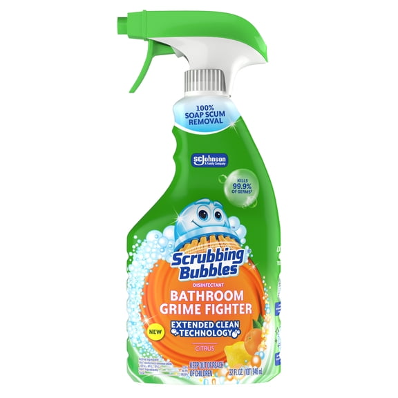 Scrubbing Bubbles Bathroom Grime Fighter Disinfectant Cleaner, Citrus Scent, 32oz