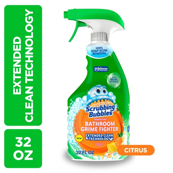 Scrubbing Bubbles Bathroom Grime Fighter Disinfectant Cleaner, Citrus Scent, 32oz