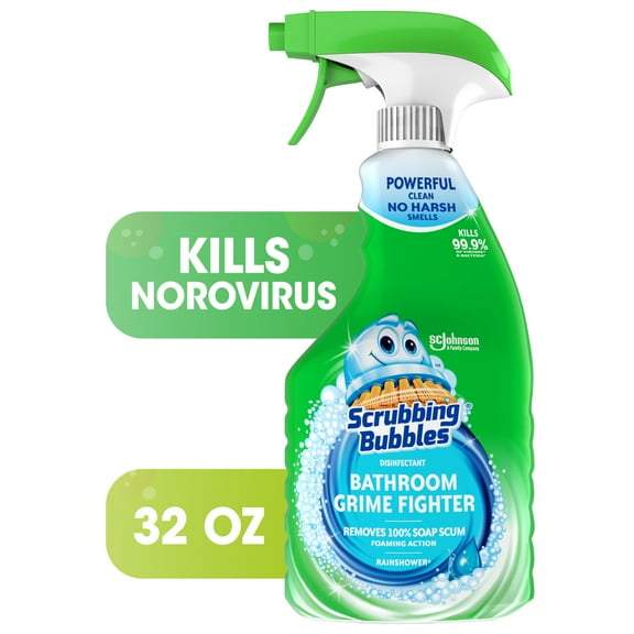 Scrubbing Bubbles Bathroom Grime Fighter Disinfe Countant Cleaner, Rainshower Scent, 32oz