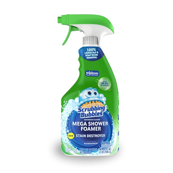 Scrubbing Bubbles Bathroom Shower & Tub Cleaner Mega Shower Foamer Spray, Rainshower, 32 oz