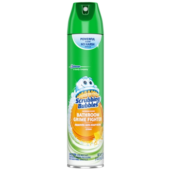 Scrubbing Bubbles Bathroom Grime Fighter Aerosol, Citrus, 25 oz