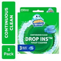 Scrubbing Bubbles Continuous Clean Drop-Ins - One Toilet Bowl Cleaner Tablet, 4.23 oz, 3 Blue Discs
