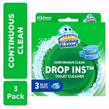 Scrubbing Bubbles Continuous Clean Drop-Ins - One Toilet Bowl Cleaner Tablet, 4.23 oz, 3 Blue Discs