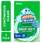 Scrubbing Bubbles Continuous Clean Drop-Ins - One Toilet Bowl Cleaner Tablet Lasts Up to 4 Weeks, 5 Blue Discs, 7.05 oz