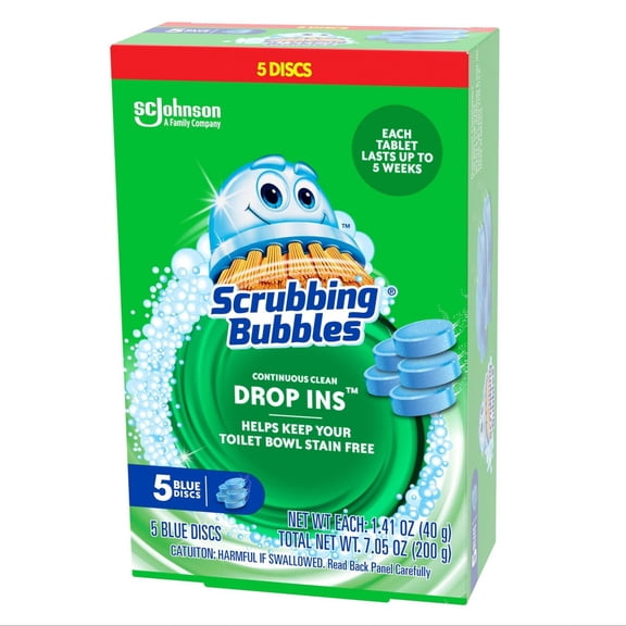 Scrubbing Bubbles Continuous Clean Drop-Ins Toilet Bowl Cleaner Tablets - 5ct: Fresh Scent, Box Container