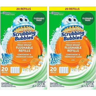 Scrubbing Bubbles Toilet Fresh Brush Flushable Refills 20 CT (Pack of 2)