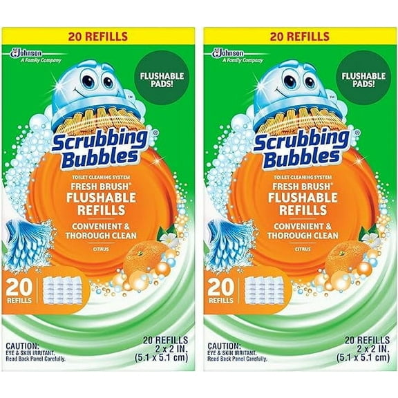 Scrubbing Bubbles Toilet Fresh Brush Flushable Refills 20 CT (Pack of 2)