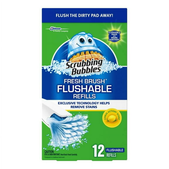 Scrubbing Bubbles Fresh Brush Flushables Refill, Citrus Action Scent, 12 count