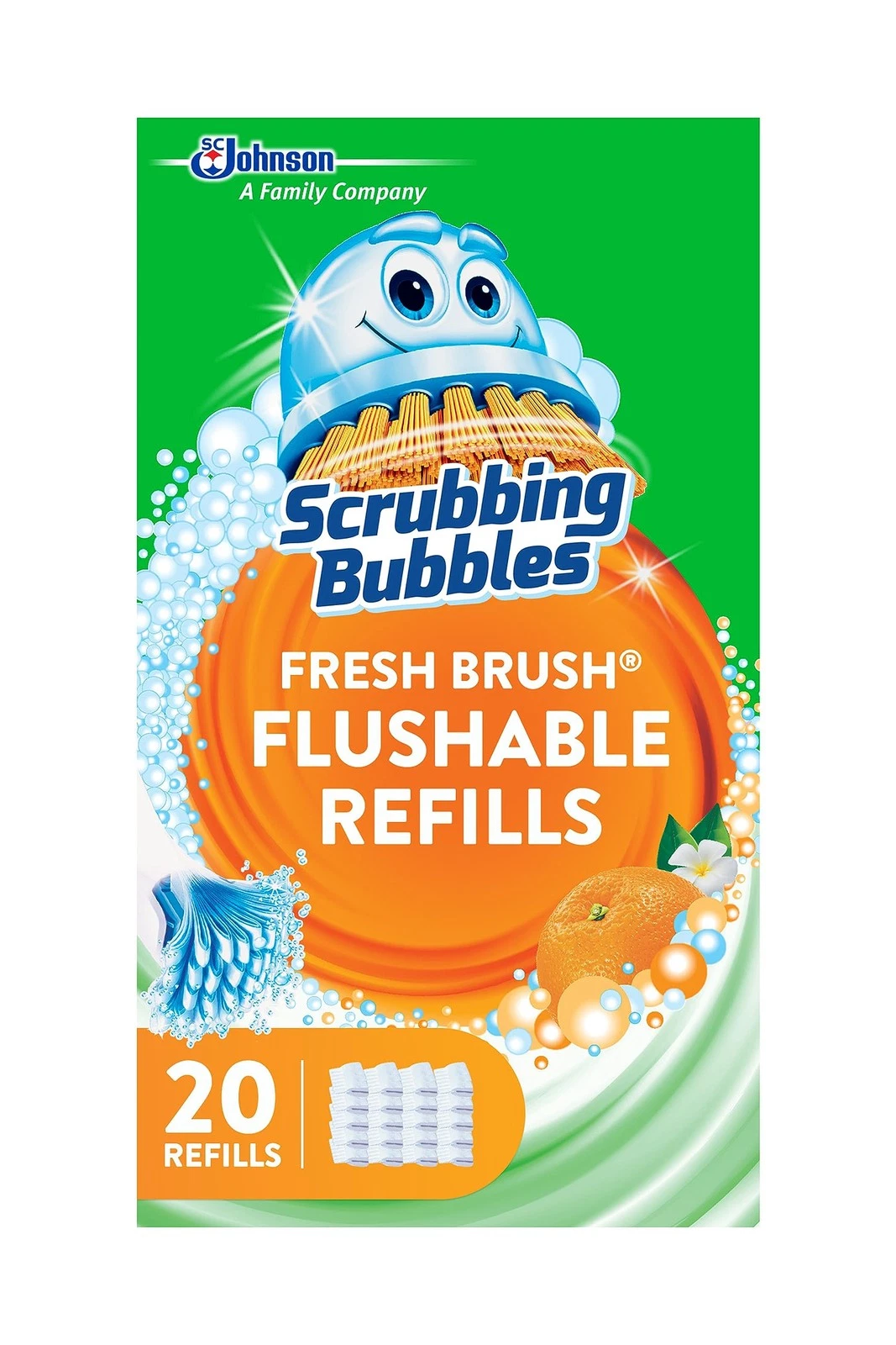 Scrubbing Bubbles Fresh Brush Flushables Refill, Toilet And Toilet Bowl Cleaner,