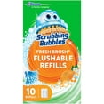 thumbnail image 1 of Scrubbing Bubbles Fresh Brush Flushables Refill, Toilet and Toilet Bowl Cleaner, Eliminates Odors and Limescale, Citrus Action Scent, 10ct, 1 of 8