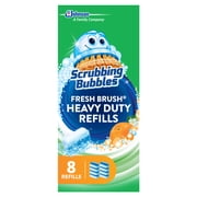 Scrubbing Bubbles Fresh Brush Toilet Cleaning System, Citrus Scent, Heavy Duty Refills, 8 Count