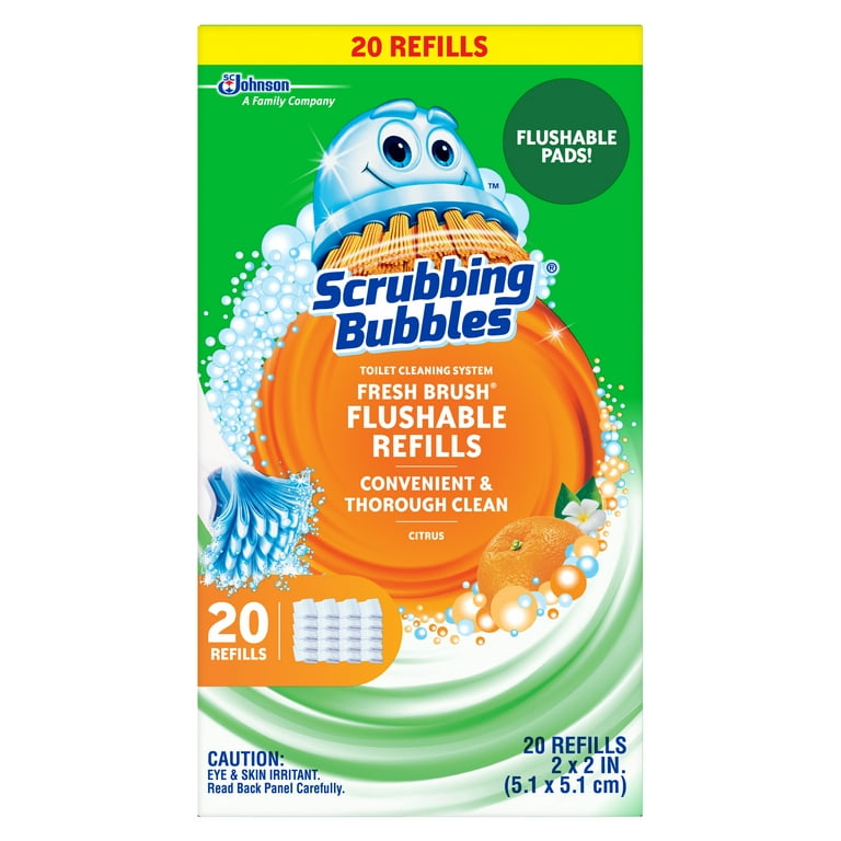 Scrubbing Bubbles Fresh Brush Toilet Cleaning System, Flushable Refill, 20 ct