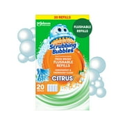 Scrubbing Bubbles Fresh Brush Toilet Cleaning System, Citrus Scent, Flushable Refill Pads, 20 Count