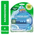 thumbnail image 1 of Scrubbing Bubbles Fresh Gel Toilet&nbsp;Bowl&nbsp;Cleaning Stamp, Rainshower, Dispenser with 6 Gel Stamps, 1.34 oz, 1 of 15